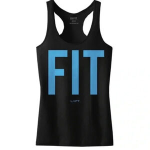 LVFT Black and Blue Tank Top with logo on it. size Small